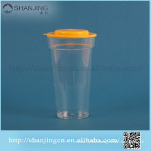 promotional high quality low price 16oz plastic PP cup with flat lid